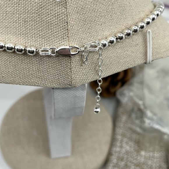 Vintage Sterling Silver Graduated Bead Necklace – 16" – 13.5g - Picture 6 of 16